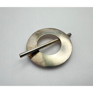 Vintage Taxco Sterling Silver Modernist Circle Pin by Carlos Sobral TC-158